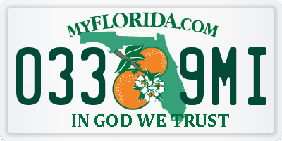 FL license plate 0339MI