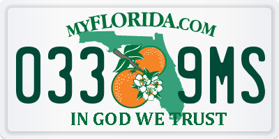FL license plate 0339MS