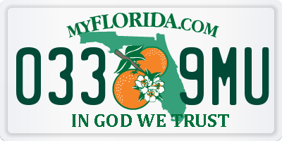 FL license plate 0339MU