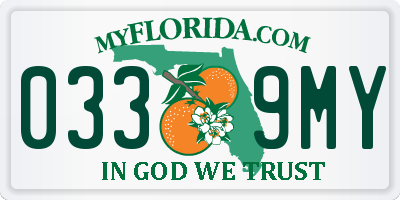 FL license plate 0339MY