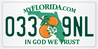 FL license plate 0339NL