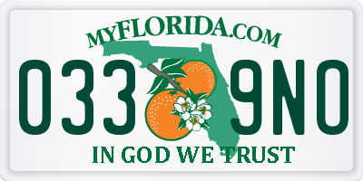 FL license plate 0339NO