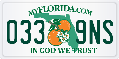 FL license plate 0339NS