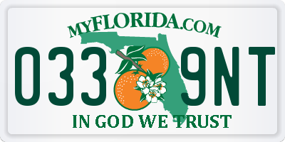 FL license plate 0339NT