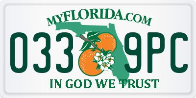 FL license plate 0339PC