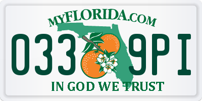 FL license plate 0339PI