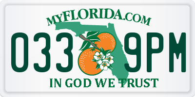 FL license plate 0339PM