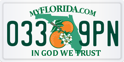 FL license plate 0339PN