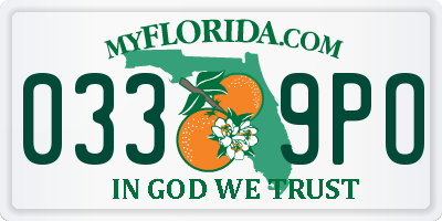 FL license plate 0339PO