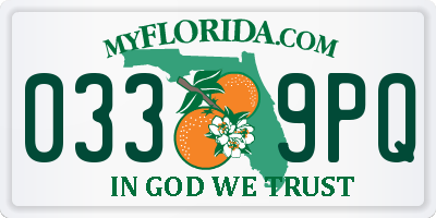 FL license plate 0339PQ