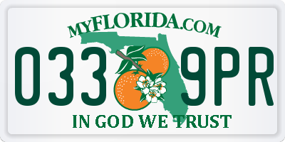 FL license plate 0339PR