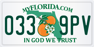 FL license plate 0339PV