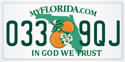 FL license plate 0339QJ