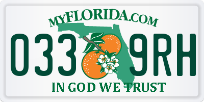 FL license plate 0339RH