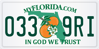 FL license plate 0339RI