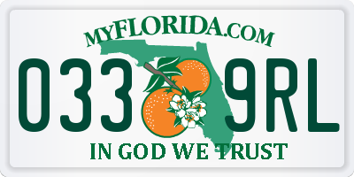 FL license plate 0339RL