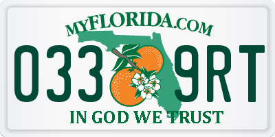 FL license plate 0339RT