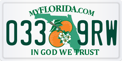 FL license plate 0339RW