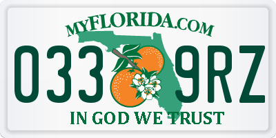 FL license plate 0339RZ