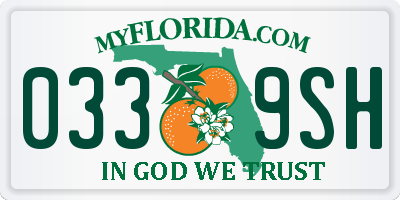 FL license plate 0339SH