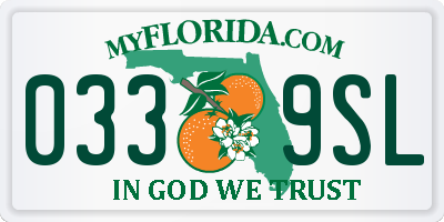 FL license plate 0339SL