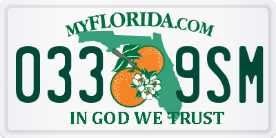 FL license plate 0339SM