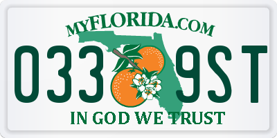FL license plate 0339ST