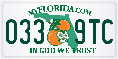 FL license plate 0339TC