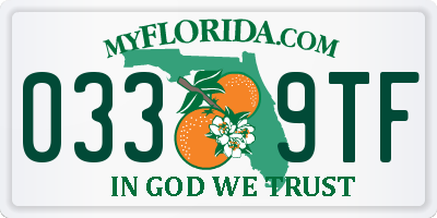FL license plate 0339TF