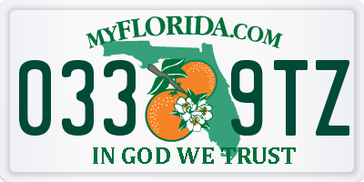 FL license plate 0339TZ