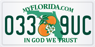 FL license plate 0339UC