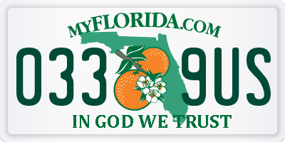 FL license plate 0339US