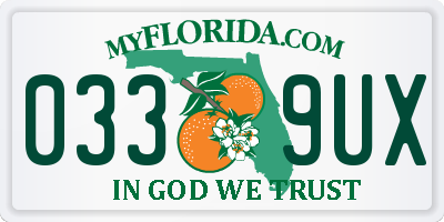 FL license plate 0339UX