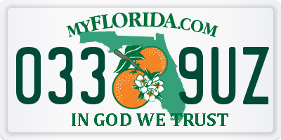 FL license plate 0339UZ