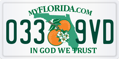 FL license plate 0339VD