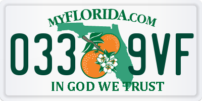 FL license plate 0339VF