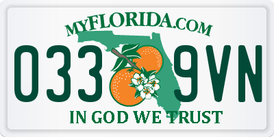 FL license plate 0339VN