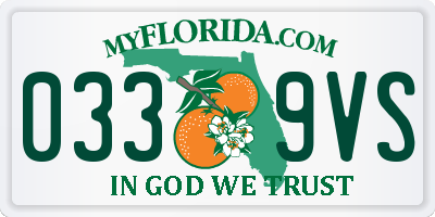 FL license plate 0339VS