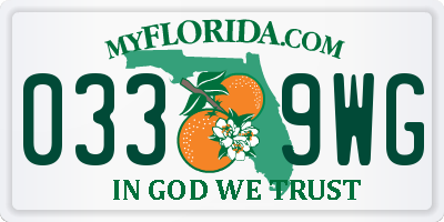 FL license plate 0339WG