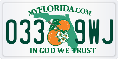 FL license plate 0339WJ