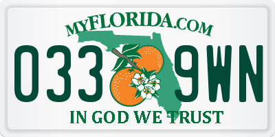 FL license plate 0339WN