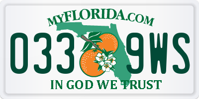 FL license plate 0339WS