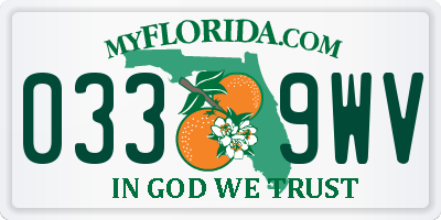 FL license plate 0339WV