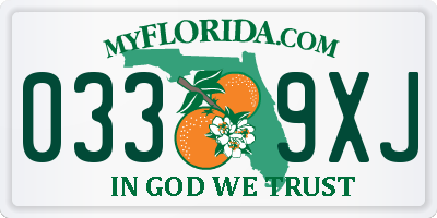 FL license plate 0339XJ