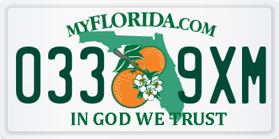 FL license plate 0339XM