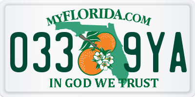 FL license plate 0339YA