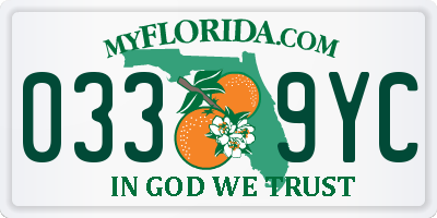 FL license plate 0339YC