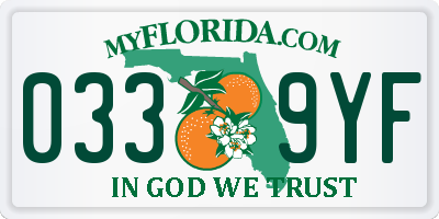FL license plate 0339YF