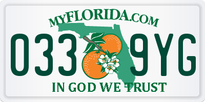 FL license plate 0339YG