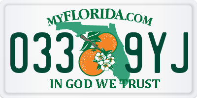FL license plate 0339YJ